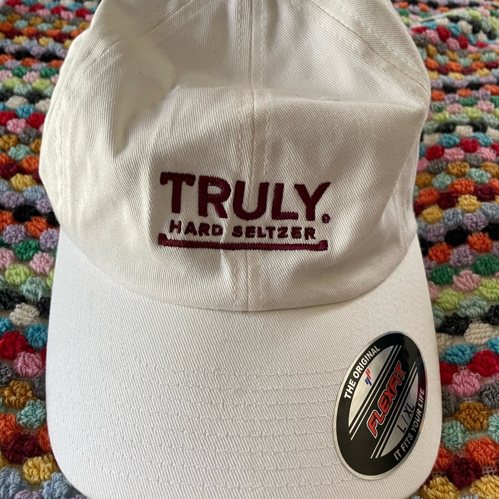 Truly Hard Seltzer Flexfit White Baseball Hat Cap Yupoong
